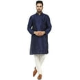 thumbnail image 1 of SKAVIJ Kurta Pajama Set for Men Art Silk Party Wear Dress Blue L, 1 of 6
