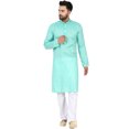 thumbnail image 1 of SKAVIJ Kurta Pajama Set for Men Long Sleeve Cotton Evening Dress Green S, 1 of 6