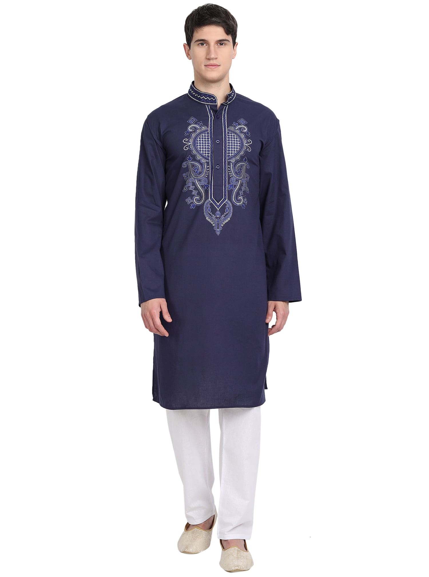 SKAVIJ Kurta Pyjama pour homme avec veste et écharpe Ensemble SKAVIJ Kurta Pyjama pour homme avec veste et écharpe Ensemble