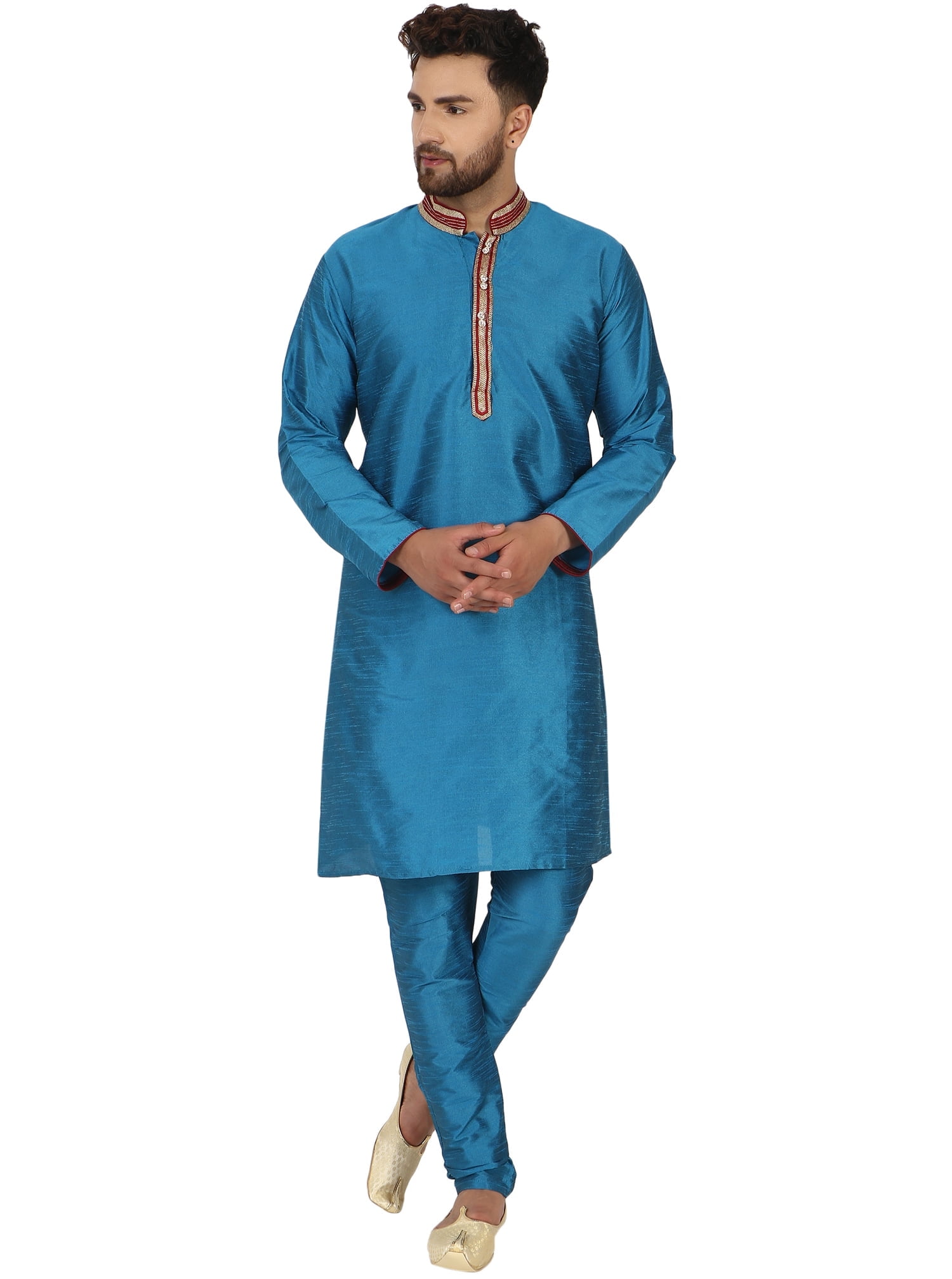 Costume Mille Et Une Nuit Homme Skavij Kurta Jacket Kurta Pyjama Homme - Robe De Soirée En Soie Qamis Homme 2 Pieces