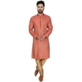 thumbnail image 1 of SKAVIJ Kurta Pyjama Set for Men Indian Traditional Wear Red XL, 1 of 6