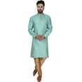 thumbnail image 1 of SKAVIJ Kurta Pyjama Set for Men Indian Traditional Wear Turquoise M, 1 of 6