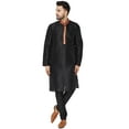 thumbnail image 1 of SKAVIJ Kurta Set for Men Long Sleeve Traditional Wear Dress Black M, 1 of 6