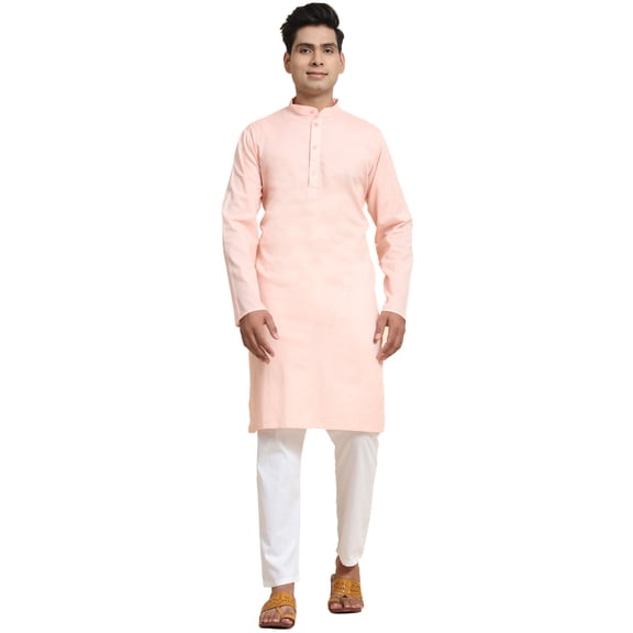 SKAVIJ Men's Cotton 2 Piece Outfit Casual Long Sleeve Crew Neck Button Down Shirt Beach Summer Loose Pant Sets (Small,Pink)