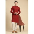thumbnail image 1 of SKAVIJ Men's Cotton Casual Straight Long Kurta Shirt Solid Pajama Regular Outfit Red S, 1 of 6