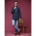 thumbnail image 1 of SKAVIJ Men's Cotton Embroidered Casual Stylish Shirts with Long Sleeve Button-Down Crew Neck Summer Beach Shirt Regular Fit (Large,Blue), 1 of 7