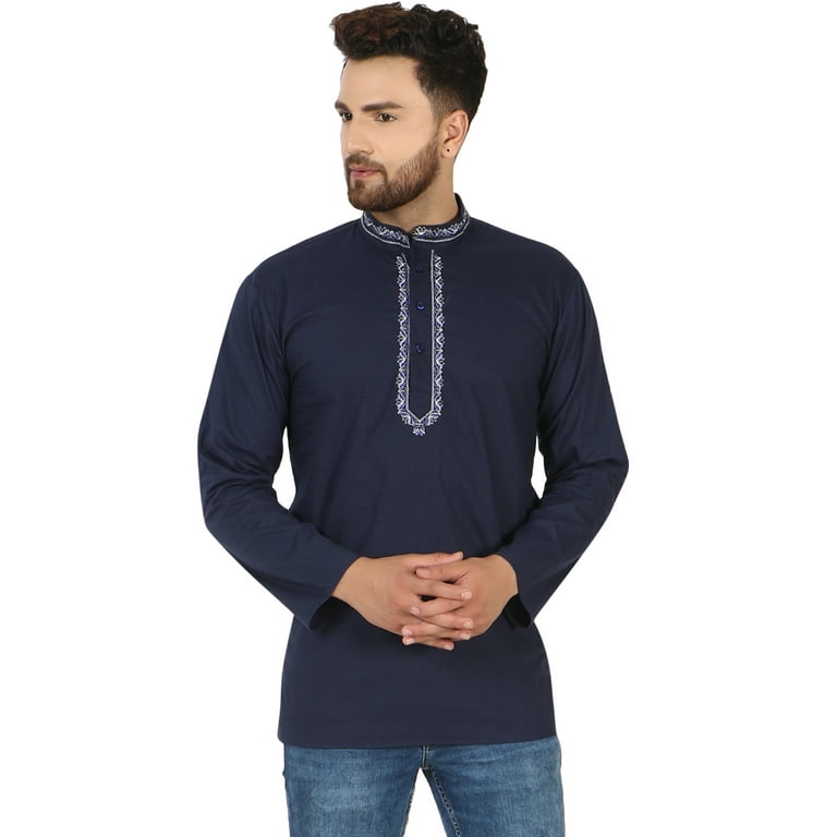 Round neck short shop kurta for mens