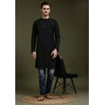 thumbnail image 1 of SKAVIJ Men's Handmade Cotton Longline Casual Henley Shirts Long Sleeve Round Neck Collar Summer Hippie T Shirts with Pocket, 1 of 6