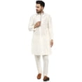 thumbnail image 1 of SKAVIJ Men's Kurta Pajama Set Embroidered Art Silk Party Dress Brown S, 1 of 6