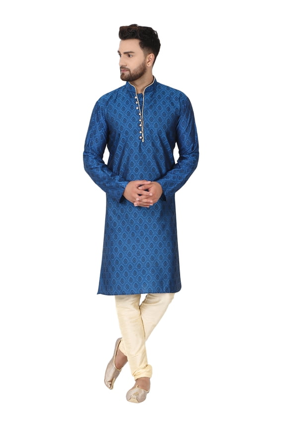 Men's Kurta Pajama Set for Men Indian Traditional Wear Party Dress Turquoise S