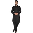 thumbnail image 1 of SKAVIJ Men's Pathani Kurta Pajama Set Indian Ethnic Casual Party Dress Black S, 1 of 6