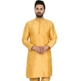 thumbnail image 1 of SKAVIJ Men's Tunic Art Silk Kurta Ethnic Indian Long Casual Shirt Party X-Large Gold, 1 of 6