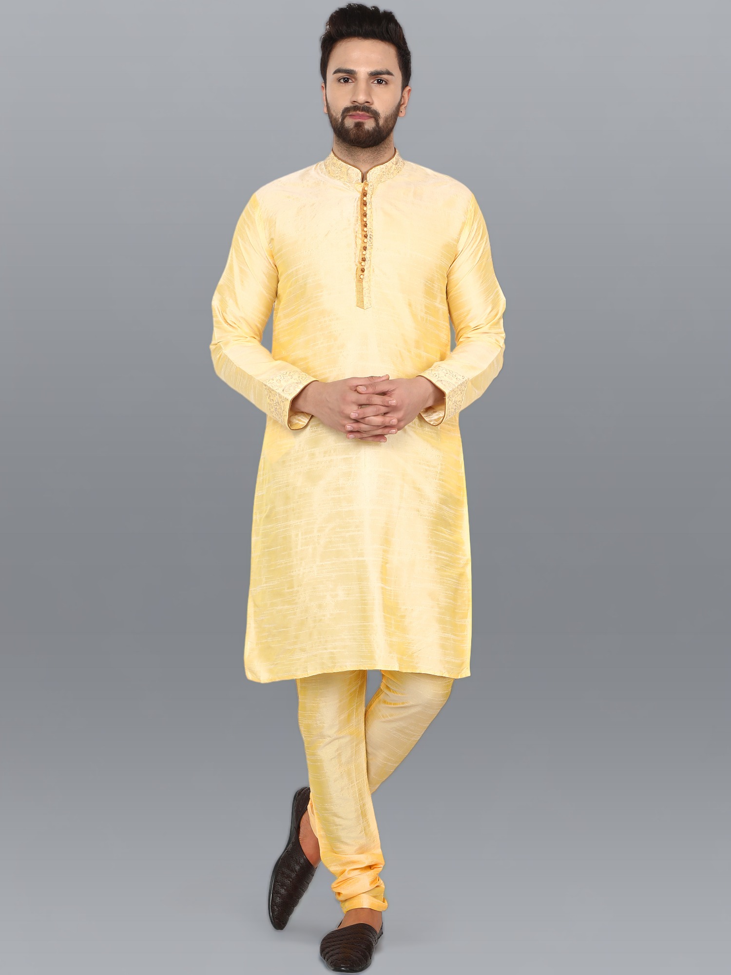 SKAVIJ Set Kurta Pigiama Uomo In Seta Arte – Tunica Tradizionale Indiana Con Tasche – Taglie S, M, L, XL – Abito Da Festa Etnico