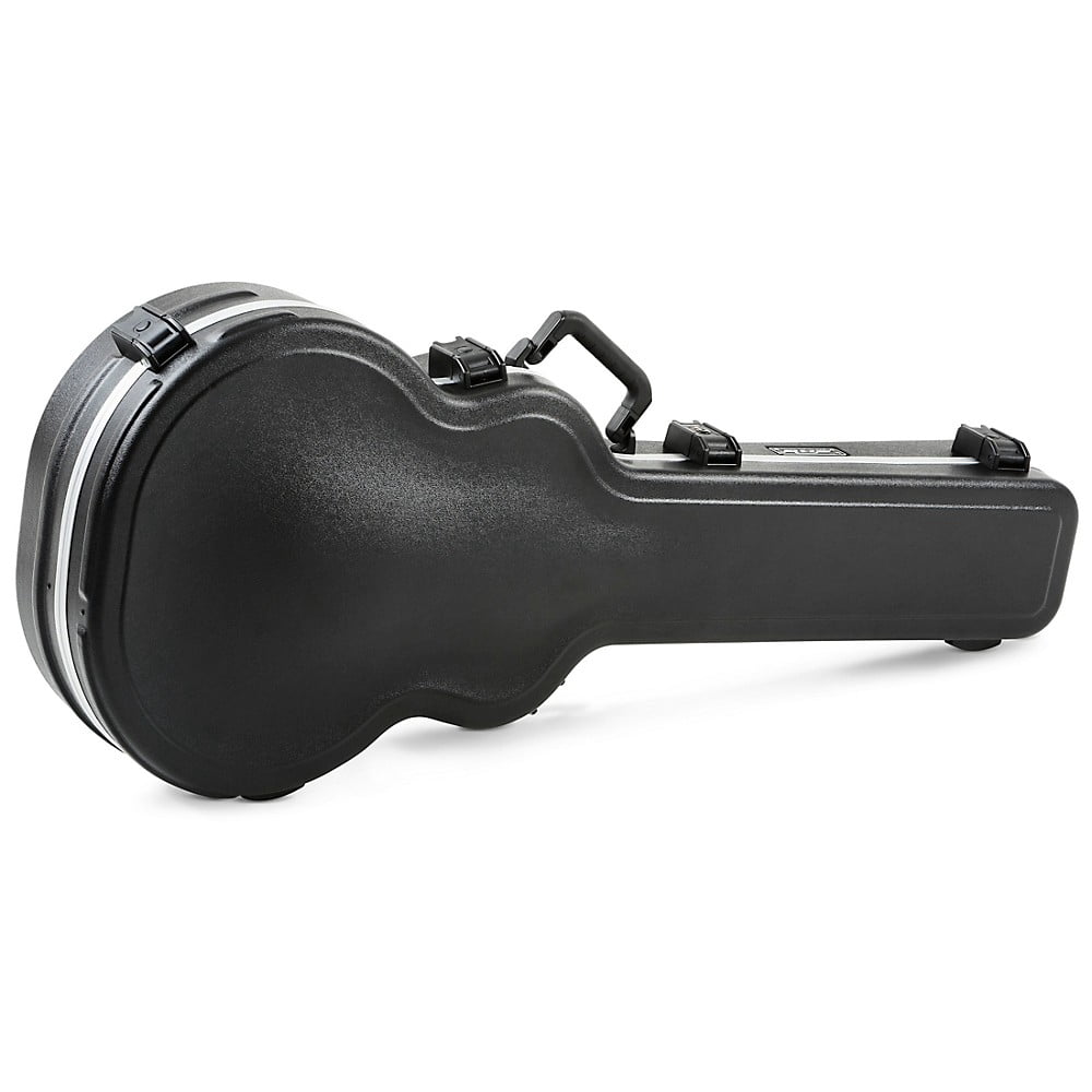 SKB Cases Universal Jumbo Acoustic Deluxe Guitar Hardshell Case with Full-Length Neck Support, TSA Latch, Over-Molded Handle, and Accessories Compartment