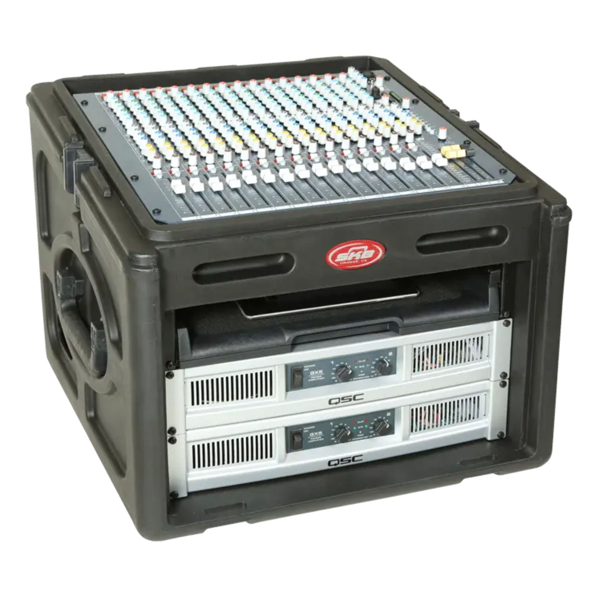 SKB Roto Rack/Mixer Console, 10U Slanted Rackmount on top, 6U Rackmount ...