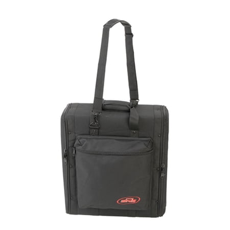 SKB Cases 2U Series Soft Rack Case with Steel Rails, Heavy Duty Zippers, Outer Pocket, and Shoulder Straps, For Wireless Microphone Systems and Pre-Amps