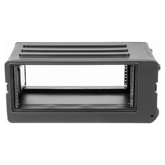 SKB 4U rSeries Shallow Rolling Rack with Integrated Back Wheels and Pull Handle