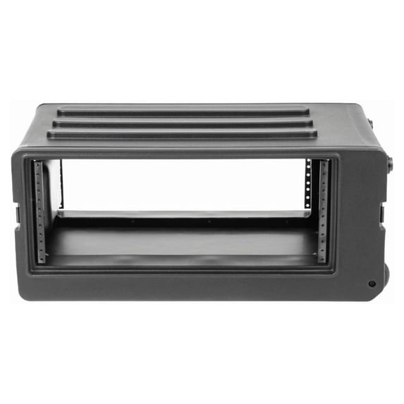 SKB 4U rSeries Shallow Rolling Rack with Integrated Back Wheels and Pull Handle