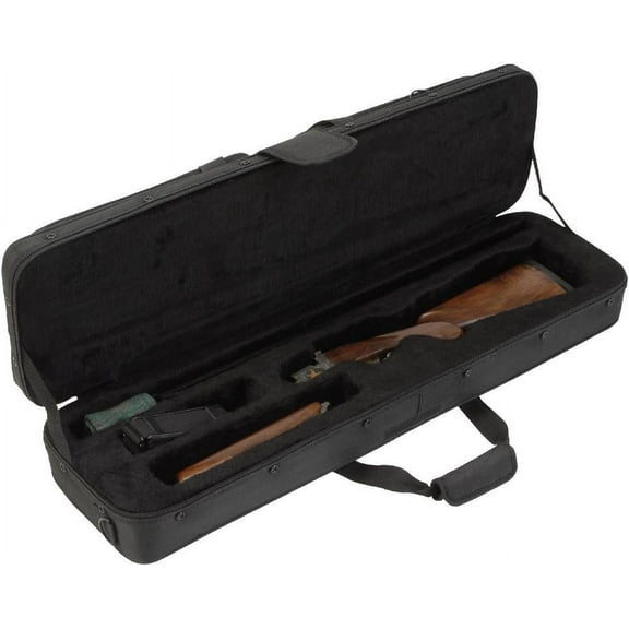 SKB Cases Rugged Exterior and Rigid Foam Interior Hybrid Breakdown Travel Shotgun Case for 33.75 Inch Barrels with 2 External Pouches, Black