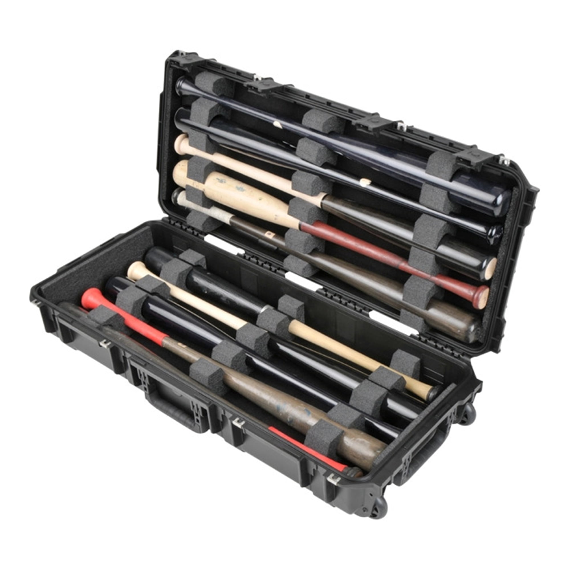 SKB iSeries Durable Baseball Bat Case for 10 Bats, Weatherproof, Secure Locks, Black