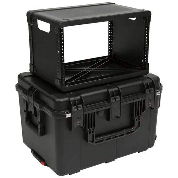 SKB 6U iSeries 13" Injection Molded Fly Rack with Built-In Wheels and Handle