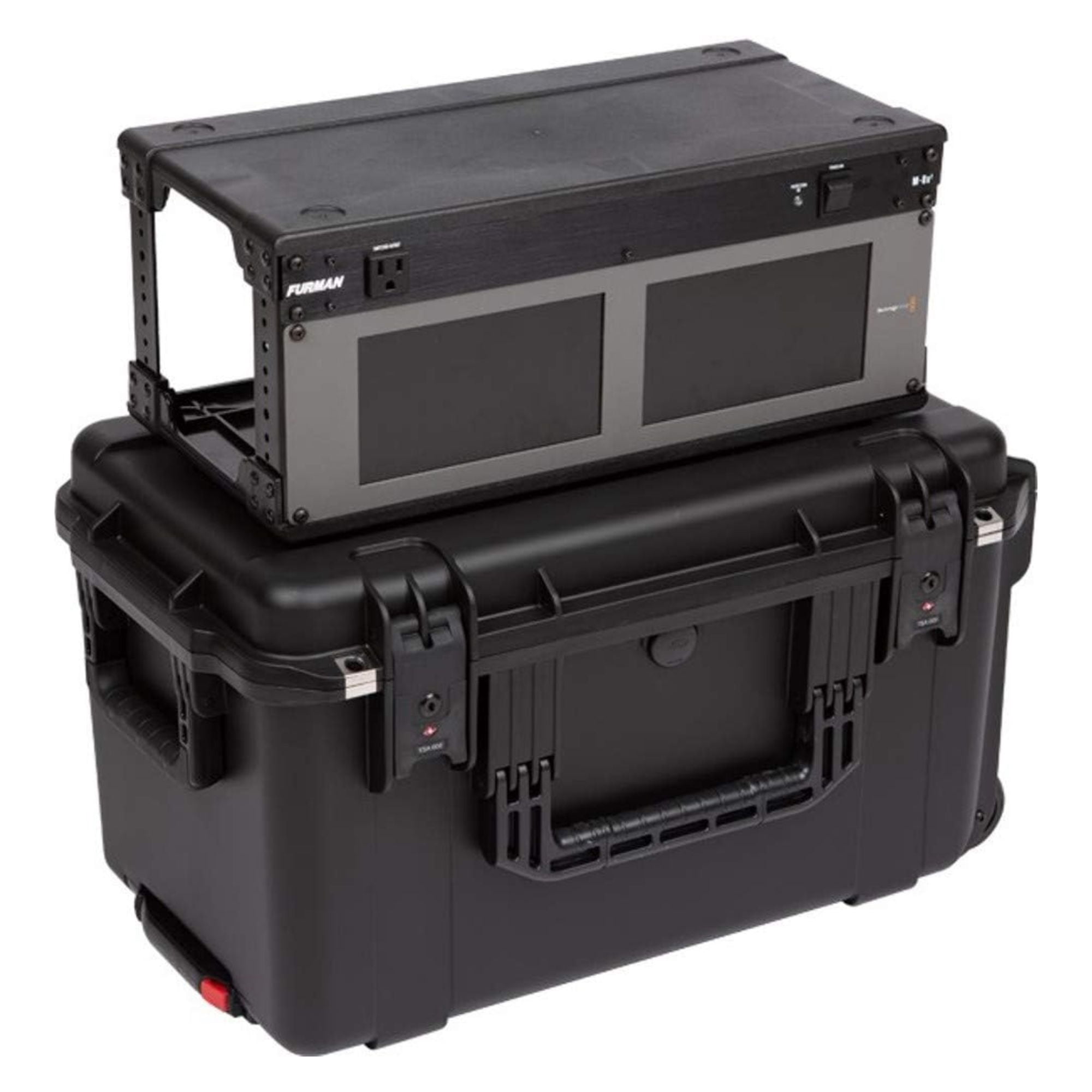 SKB iSeries 4U Shallow Fly Rack, Waterproof Polypropylene Hard Case for ...