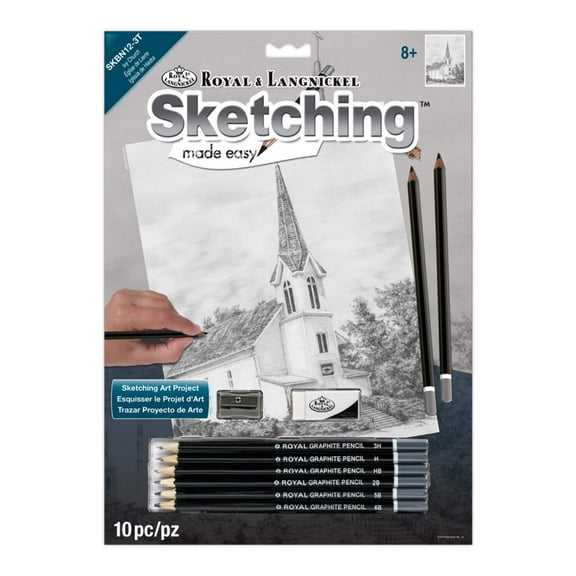 SKBN12 | Sketching Made Easy Ivy Church 10pc 8.75" x 11.75" Sketching Art Project