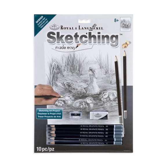 Royal & Langnickel Sketching Made Easy 10pc Ducklings in Water Sketching Art Project