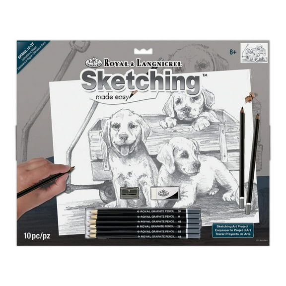 Royal & Langnickel Sketching Made Easy Puppies & Wagon 10pc