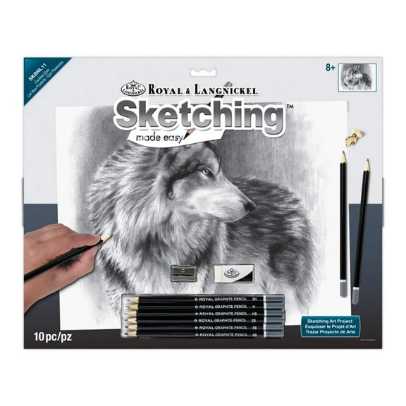 Royal & Langnickel Sketching Made Easy 10pc Cautious Eyes Art Project
