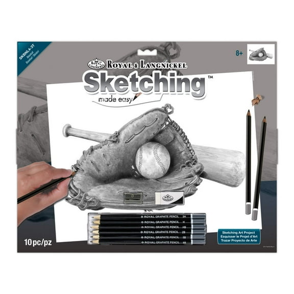 Royal & Langnickel Sketching Made Easy Baseball 10pc Sketching Art Project