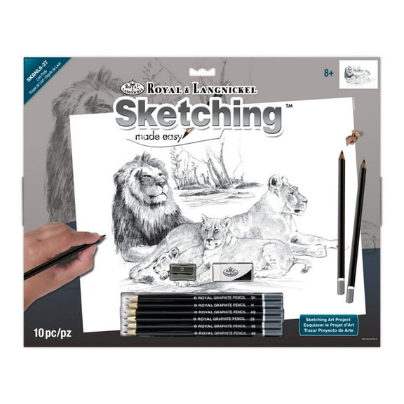 SKBNL6 | Sketching Made Easy Lion Pride 10pc 11.25" x 15.375" Sketching Art Project