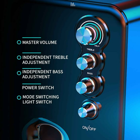 SKDOGDT Computer Speaker, Compact Size Speaker with Headphone Jack, Enhanced Bass and Volume Control, Stereo Aux Multimedia Speakers for Laptop/Desktop/Tablets/Phone