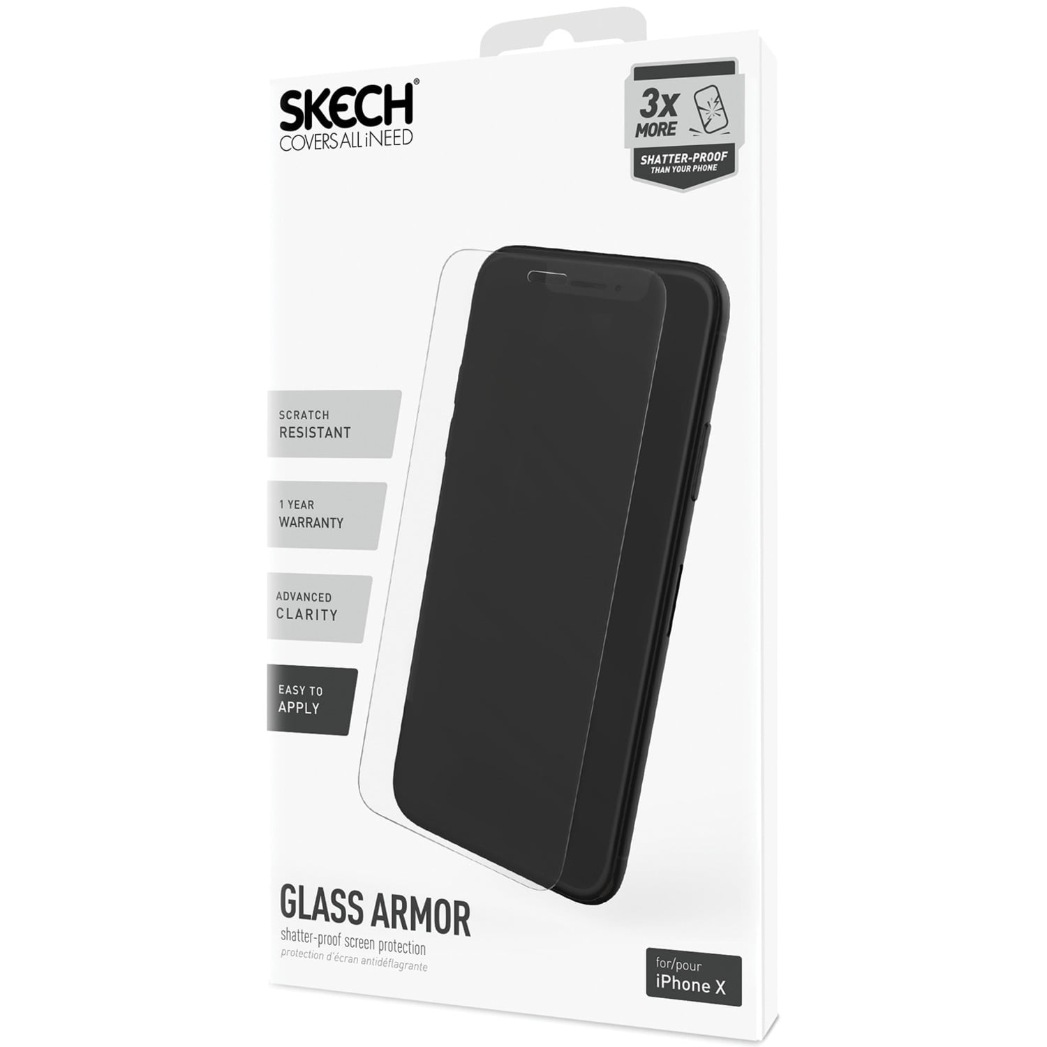 SKECH SK61GLPCLR HD Glass Armor Screen Protector for X Plus