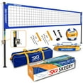 thumbnail image 1 of SKEERY Outdoor Heavy Duty Volleyball Net Set, Anti-Sag Design, Adjustable Aluminum Poles, Portable Volleyball Net for Backyard,Grass and Beach（Blue）, 1 of 9
