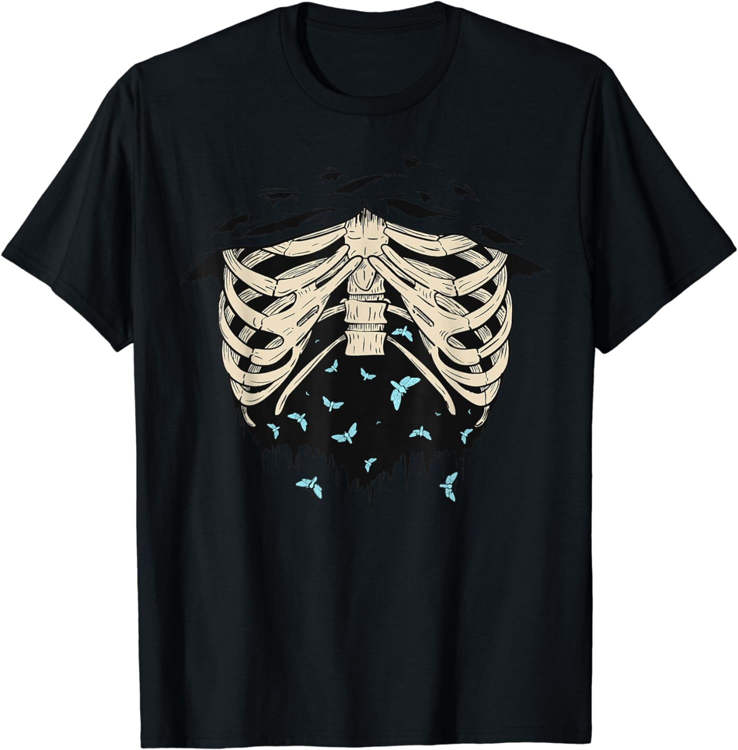 SKELETON SHIRT - Halloween Costume Rib cage Anatomy T-Shirt - Walmart.com