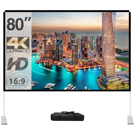 SKERELL 80 inch Outdoor Projector Screen with Stand,Portable Movie screen,Foldable projection screen
