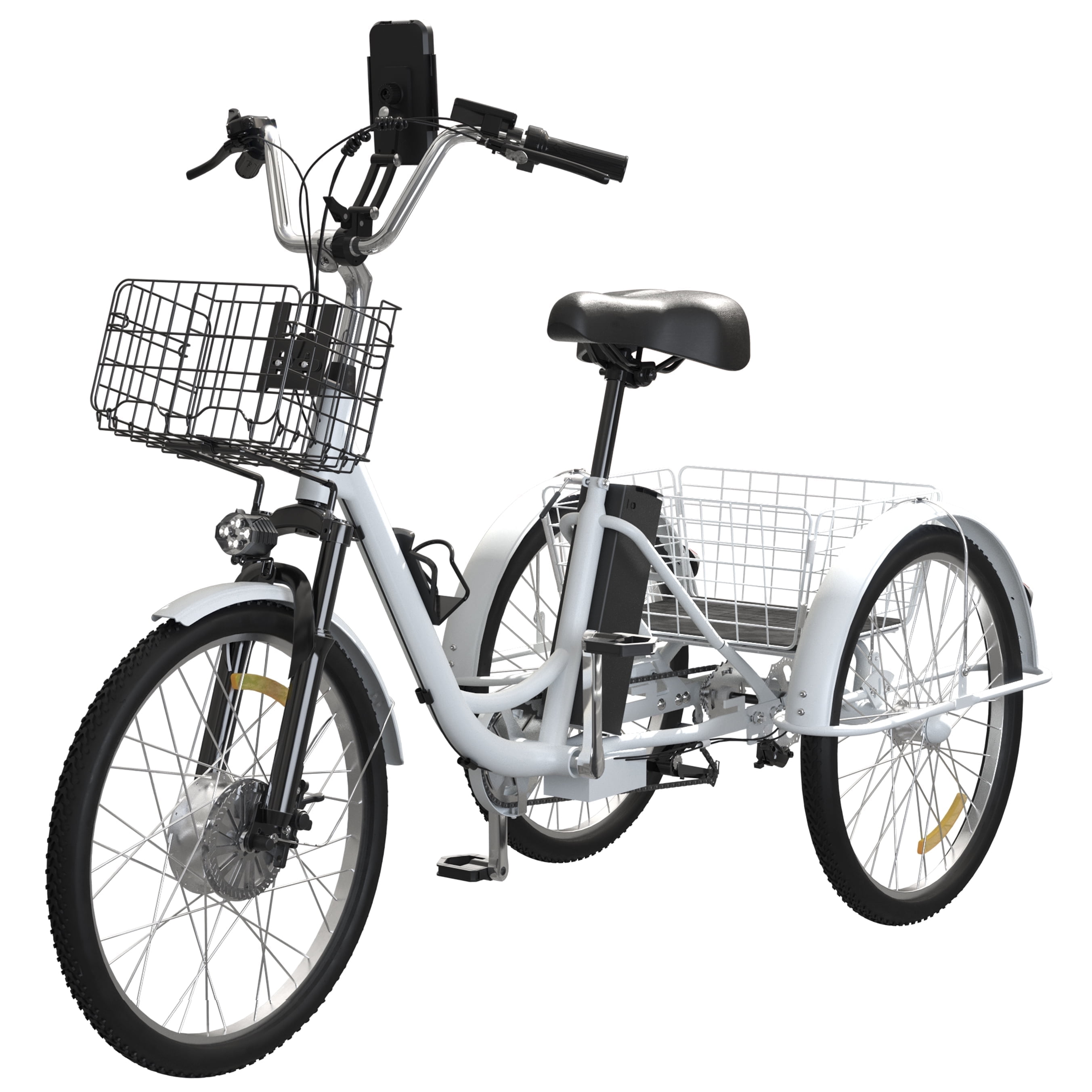 SKERI Electric Tricycle for Adults, 350W 36V White Electric Trike Motorized Three  Wheel Electric Bicycle, 7 Speeds 3 Wheels Adult Electric Tricycle with  Large Basket - Walmart.com