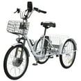 thumbnail image 1 of SKERI Electric Tricycle for Adults, 350W 36V White Electric Trike Motorized Three Wheel Electric Bicycle, 7 Speeds 3 Wheels Adult Electric Tricycle with Large Basket, 1 of 10