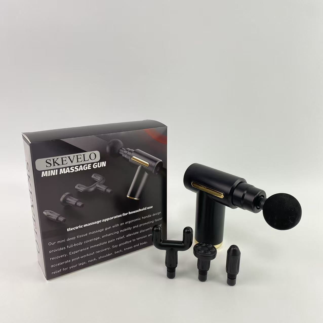 SKEVELO Massage apparatus,Massage Gun, Small Travel Tool, Massage Gun Deep Tissue,Percussion Handheld Portable Muscle Massager Tool for Full Body Pain Relief, Ideal Gifts for Men, Women(Black)