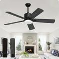 thumbnail image 1 of SKEVEN 52'' Ceiling Fan with Light and Remote Control, 6-Speed Reversible DC Motor, 5 Wood Fan Blades,Black, 1 of 7