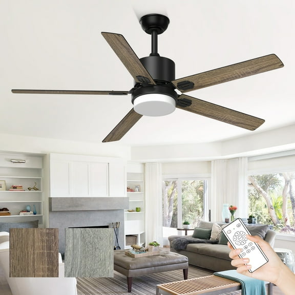 SKEVEN 52 Inch Ceiling Fans with Lights and Remote, Outdoor Ceiling Fan with Lights for Patio Farmhouse Bedroom