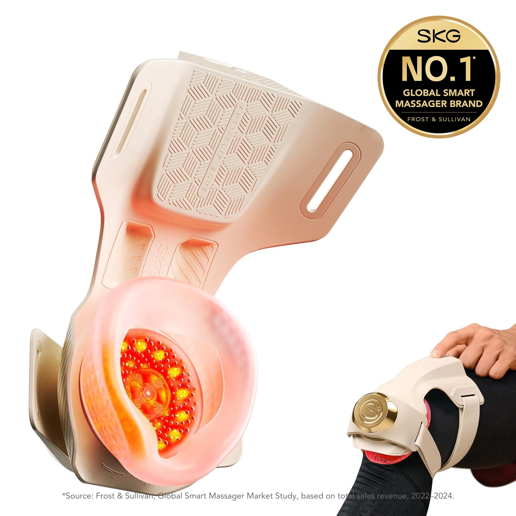SKG WS500 Knee Massager with Heat for Pain Relief with Vibration for Joint Comfort, Cordless Heated Knee Brace with 5 Massage Modes and 3 Heating Levels, Perfect for Women Men Mom Dad