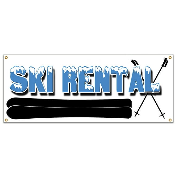 SKI RENTAL BANNER SIGN snow water jet boats surfboards surf canoe kayak