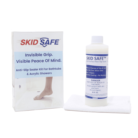 SKID SAFE Anti-slip Sealer Kit for Bathtubs and Acrylic Showers, 2 Applications, 8 Fl. Oz