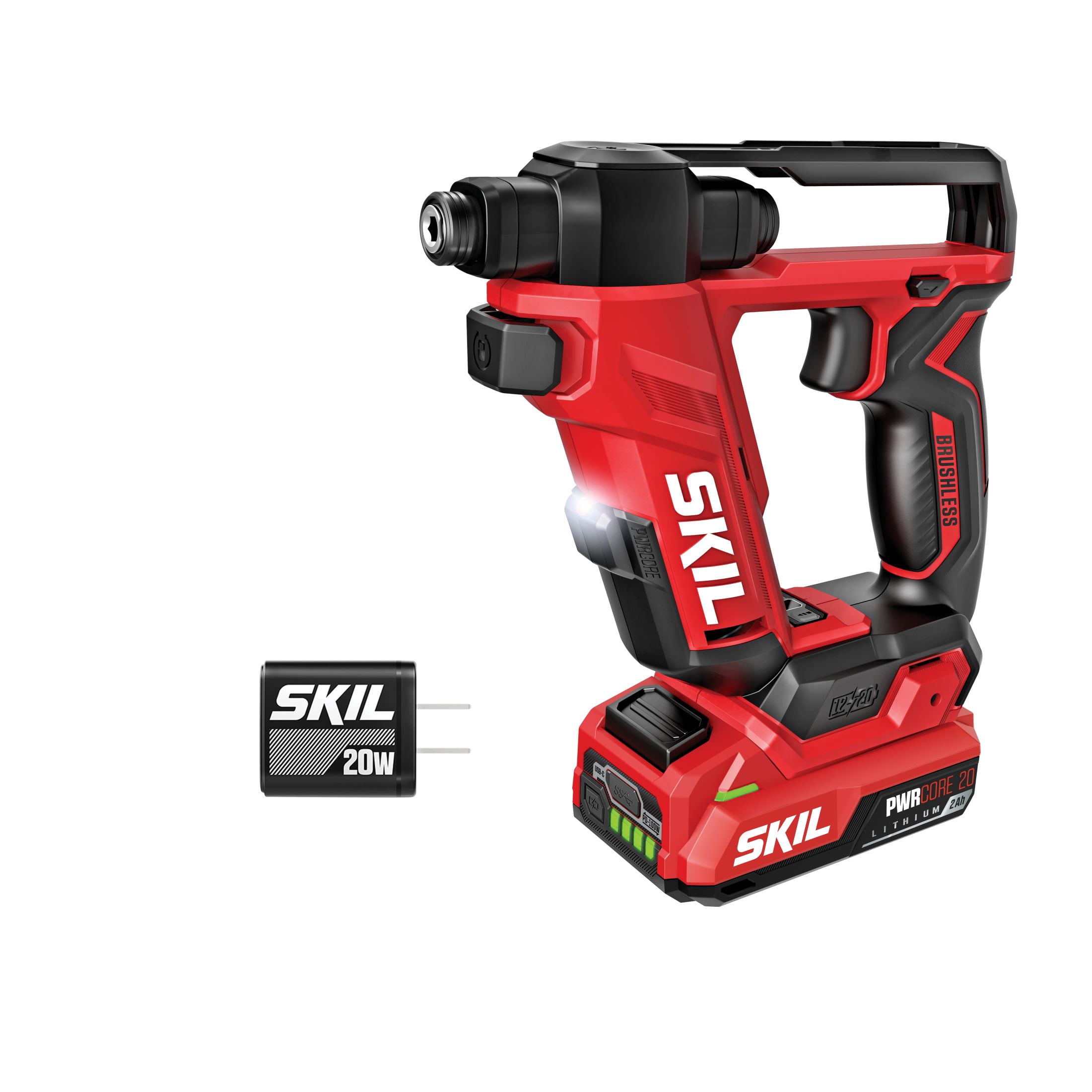 SKIL DL6300D-12 Brushless 12V/20V Flip Drill 20V Kit, Torque Adjustment and Display with 2.0Ah Battery and Charger
