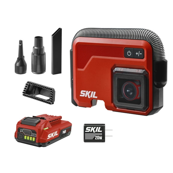 Open Box SKIL 12V/20V Brushless Slim Vacuum, 20V Kit Including 20V 2.0Ah USB-C battery and Charger-VA1200D-10