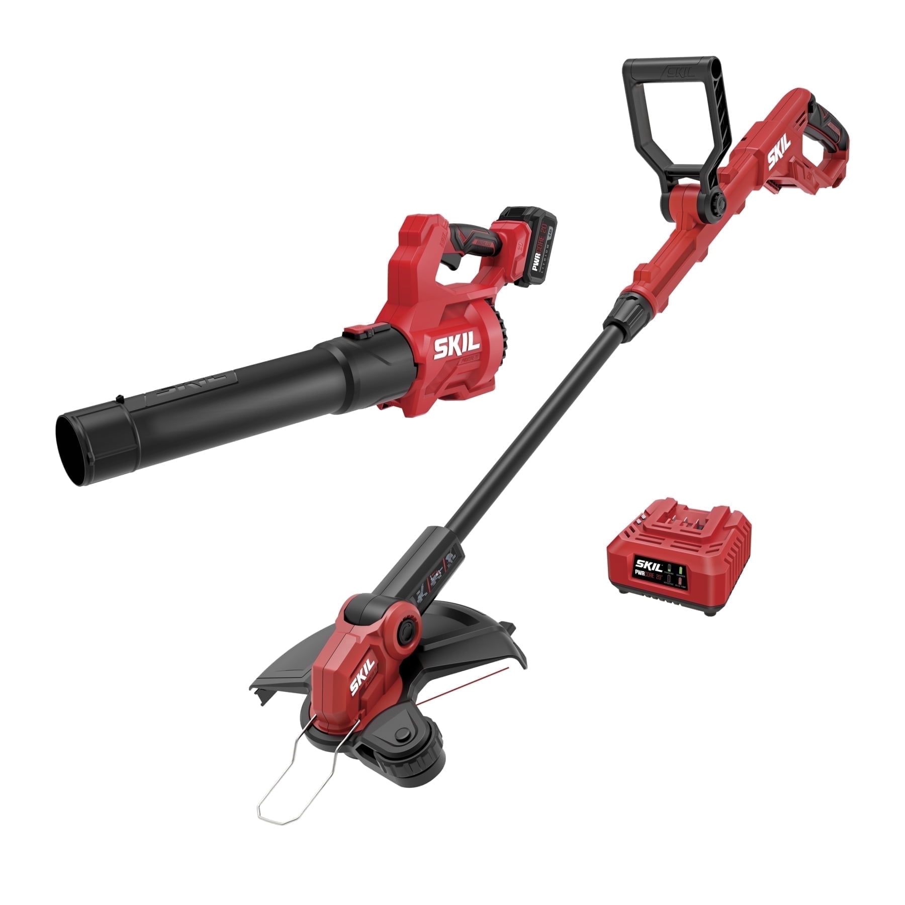 SKIL PWR CORE Brushless 20V 12-inch String Trimmer and 420 CFM Leaf Blower Combo Kit, with 4.0Ah Battery and 60W Charger, CB1200B-13