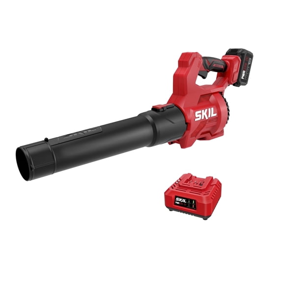 SKIL BL0420B-13 PWR CORE Brushless 20V 420 CFM 105 MPH Leaf Blower Kit, with 4.0Ah Battery and Charger