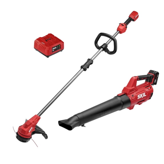 SKIL 20V Battery Powered Brushless 13" String Trimmer & Brushless Leaf Blower Combo Kit